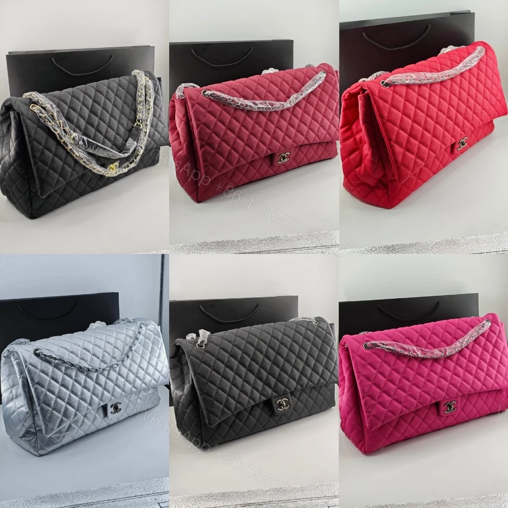 View 6 of CHANEL XXL AIRLINE CLASSIC TRAVEL FLAP BAG CAVIAR BLACK SILVER HARDWARE 46CM