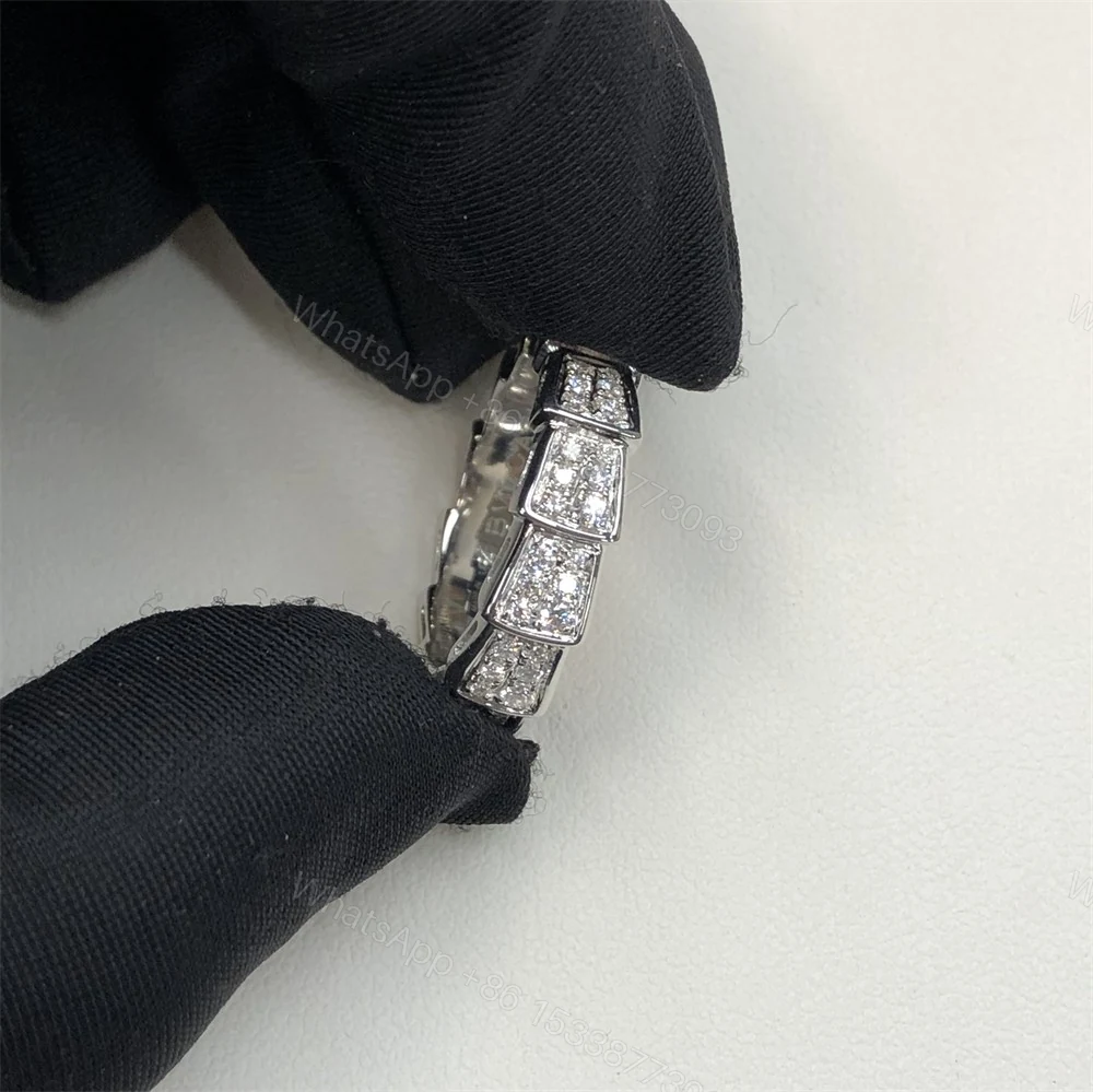 View 2 of Bvlgari Serpenti Viper Ring White Gold Full Pave Diamonds