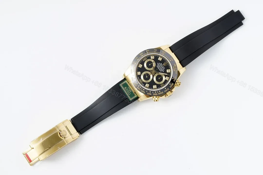 View 5 of BL Factory Clean Factory KING Rolex Daytona Gold Black Rubber Strap