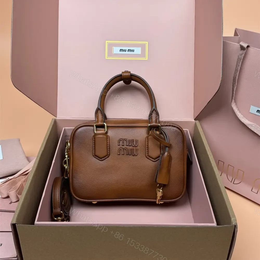 高仿miumiu*Arcadie系列5BB123秀款保齡球手提包復古棕免檢版 — view 1