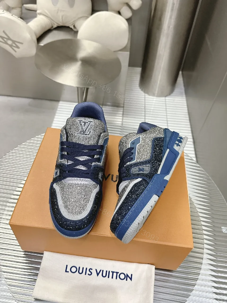 View 7 of Glittery Navy High-Tops: Lux Streetwear Sneaker