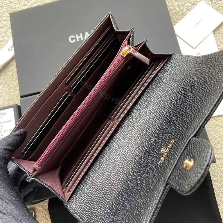 View 8 of Chanel-Inspired Quilted Wallet in Black Leather, Luxe Everyday