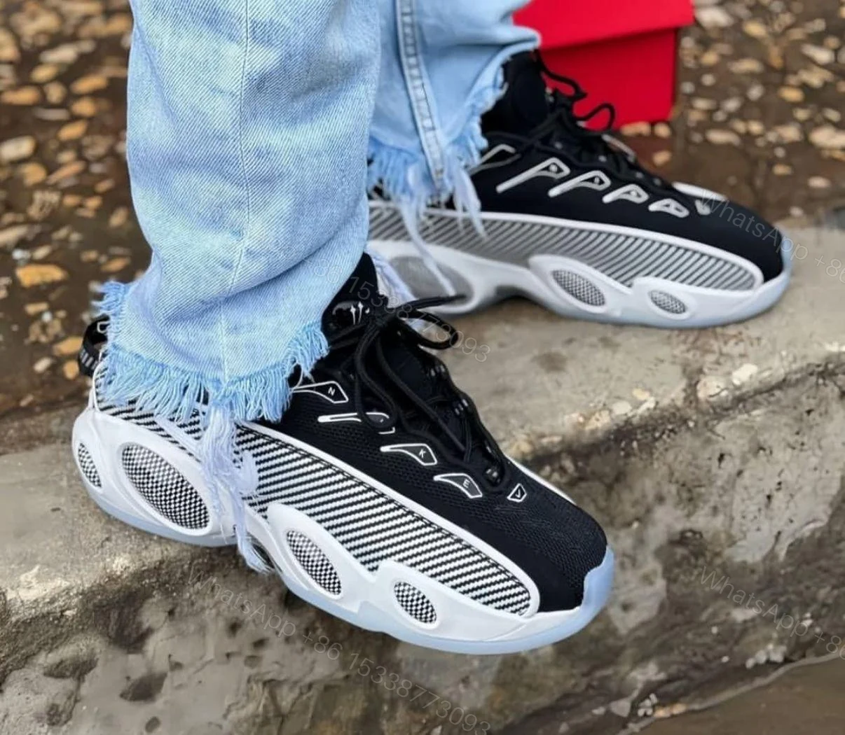 View 4 of NIKE GLIDE X NOCTA PREMIUM BLACK WHITE SHOES FOR MEN