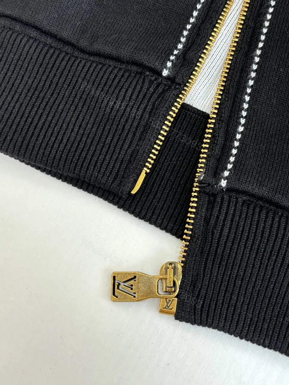 View 2 of Oversized Zip Hoodie: Black Fleece, Gold Zipper, Luxe Monogram