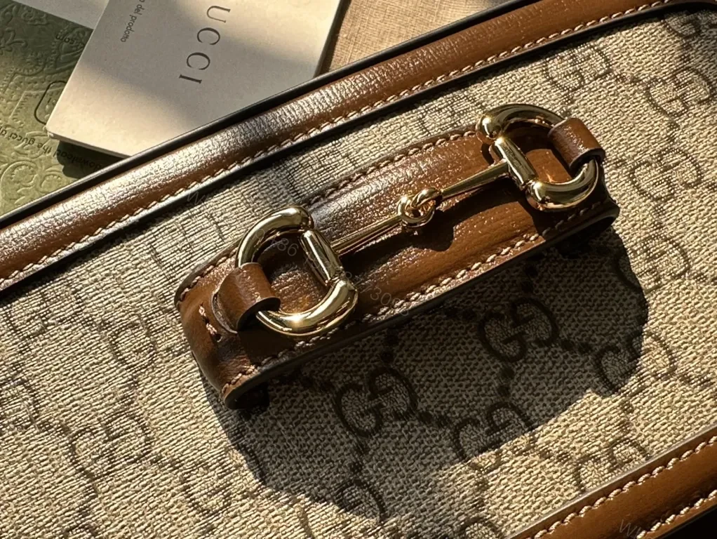 View 7 of Chic GG Crossbody with Horsebitâ€”Caramel Leather Trim Bag