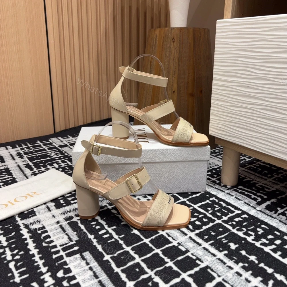 View 7 of 高仿Dior*Dway3系列KDO183高跟刺繡涼鞋膚色免檢版