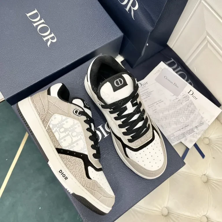 Croc-Embossed Dior High-Top Sneakers: Luxury Texture, Street Presence — view 1