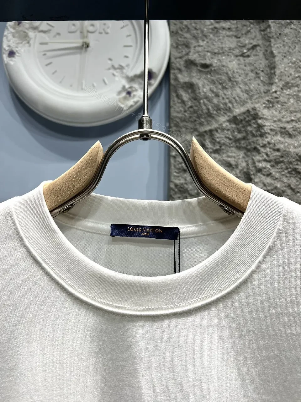 View 9 of White Cotton Logo Tee: Subtle Luxe, Modern Casual Shirt