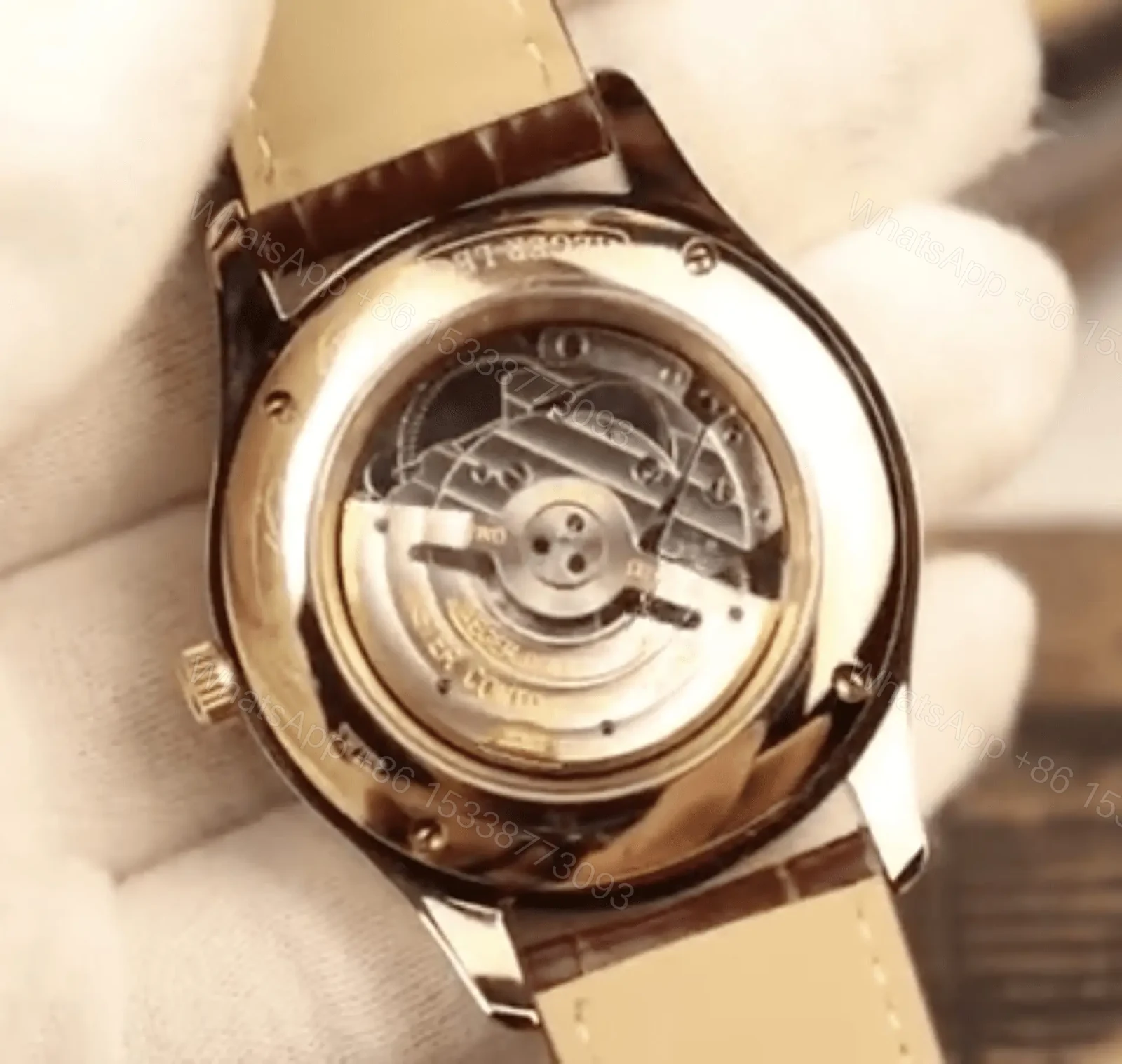 View 2 of Jaeger-LeCoultre – Blue Lacquer Dial, Pink Gold and Leather