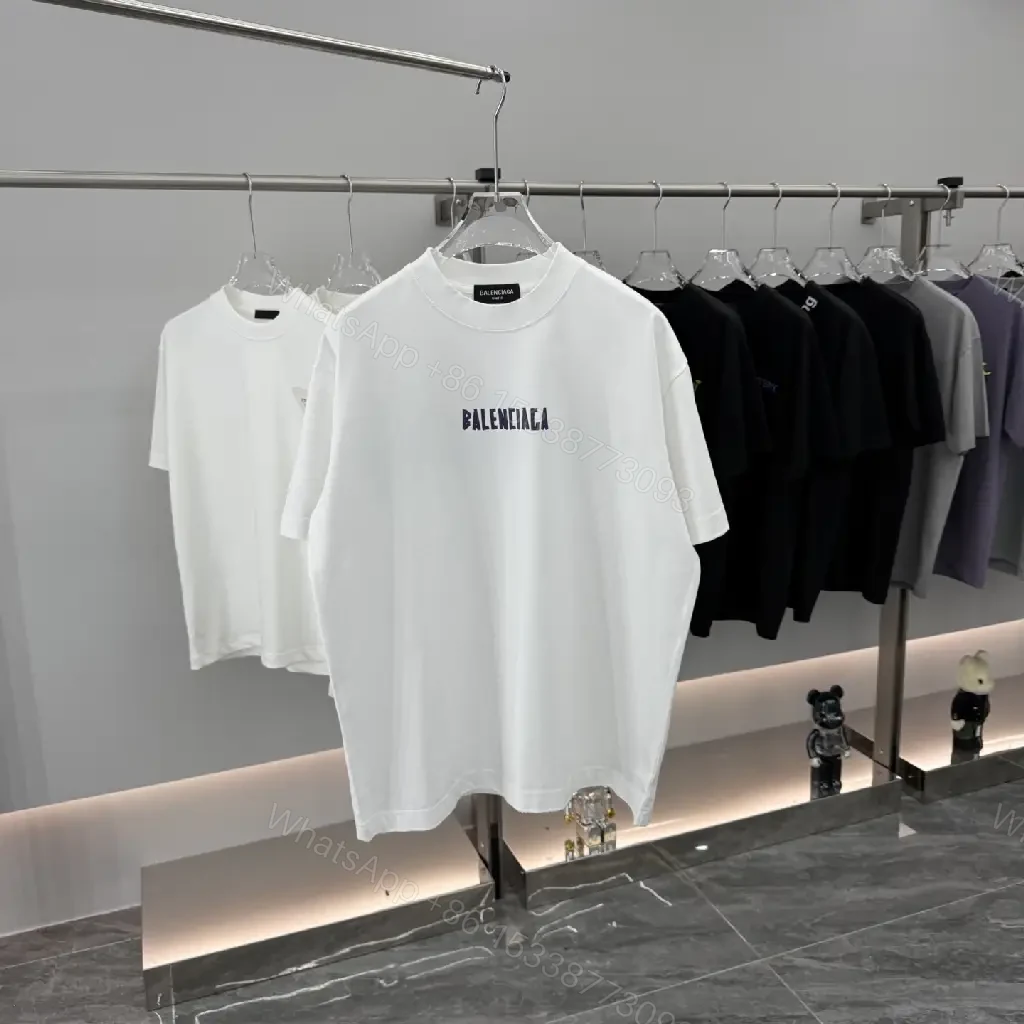 White Cotton Minimalist Tee with Centered Logo — view 1