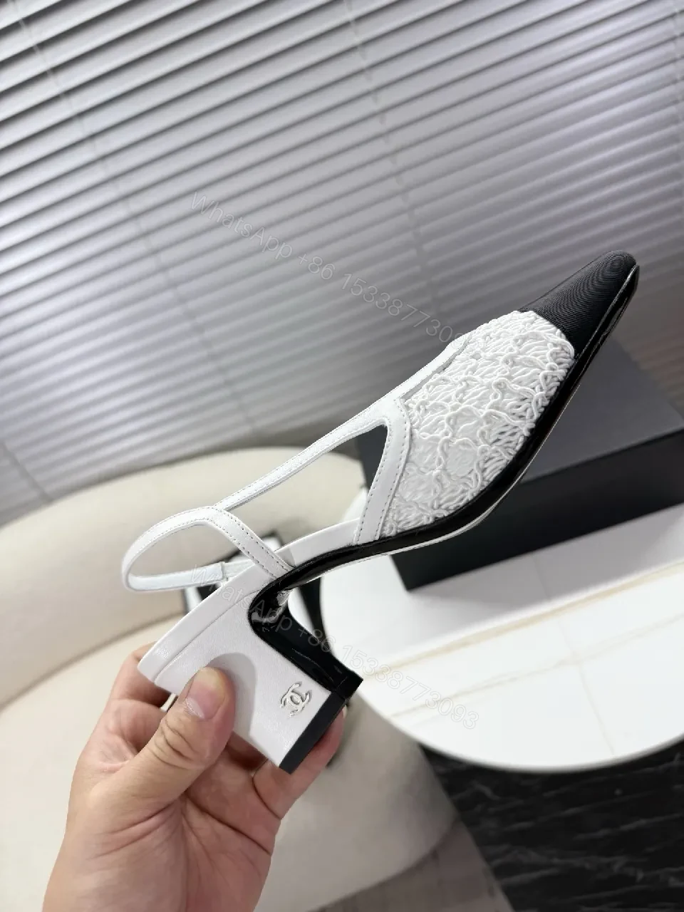 View 2 of Texture-Block Slingback Pumps: Elevated Comfort, Open-Back Style