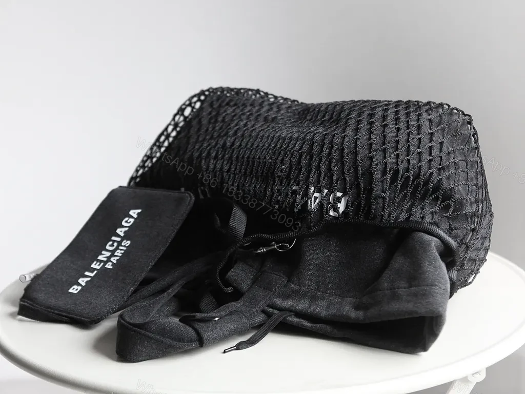 View 7 of Netted Carryall: Balenciaga-Inspired Everyday Tote with Pouch
