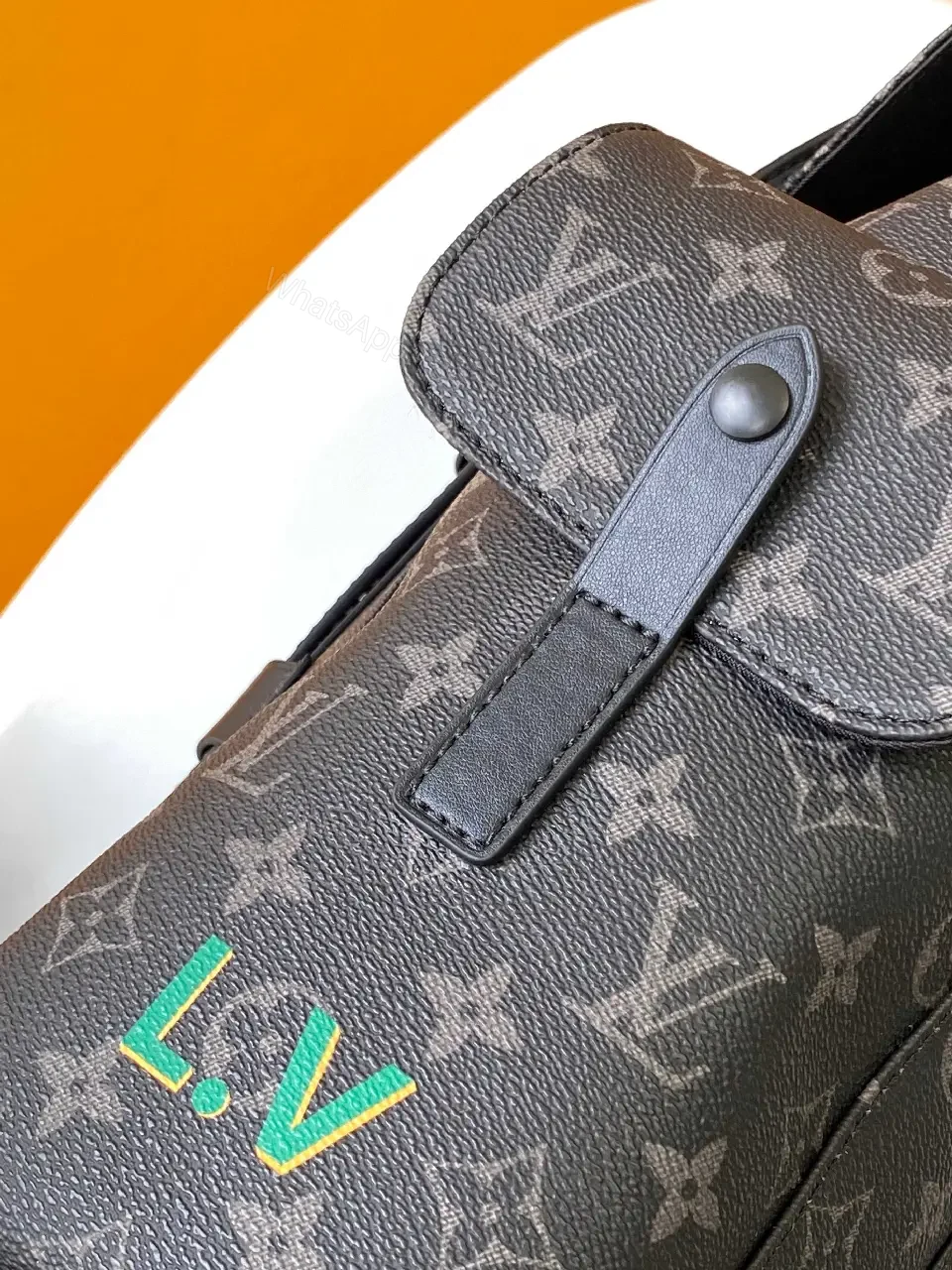 View 2 of Patterned Luxury Backpack with Signature Stripe: All-Day Style