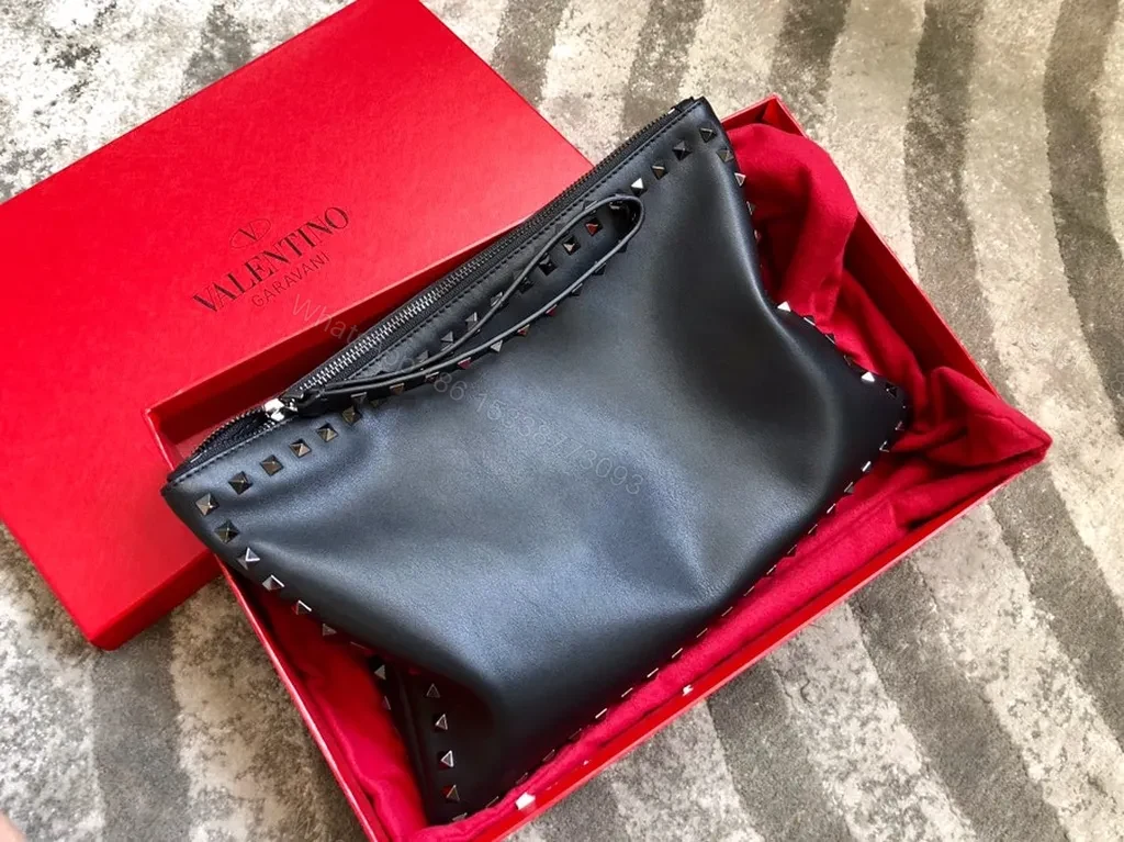 View 3 of Valentino Rockstud Leather Clutch: Day-to-Night Elegance