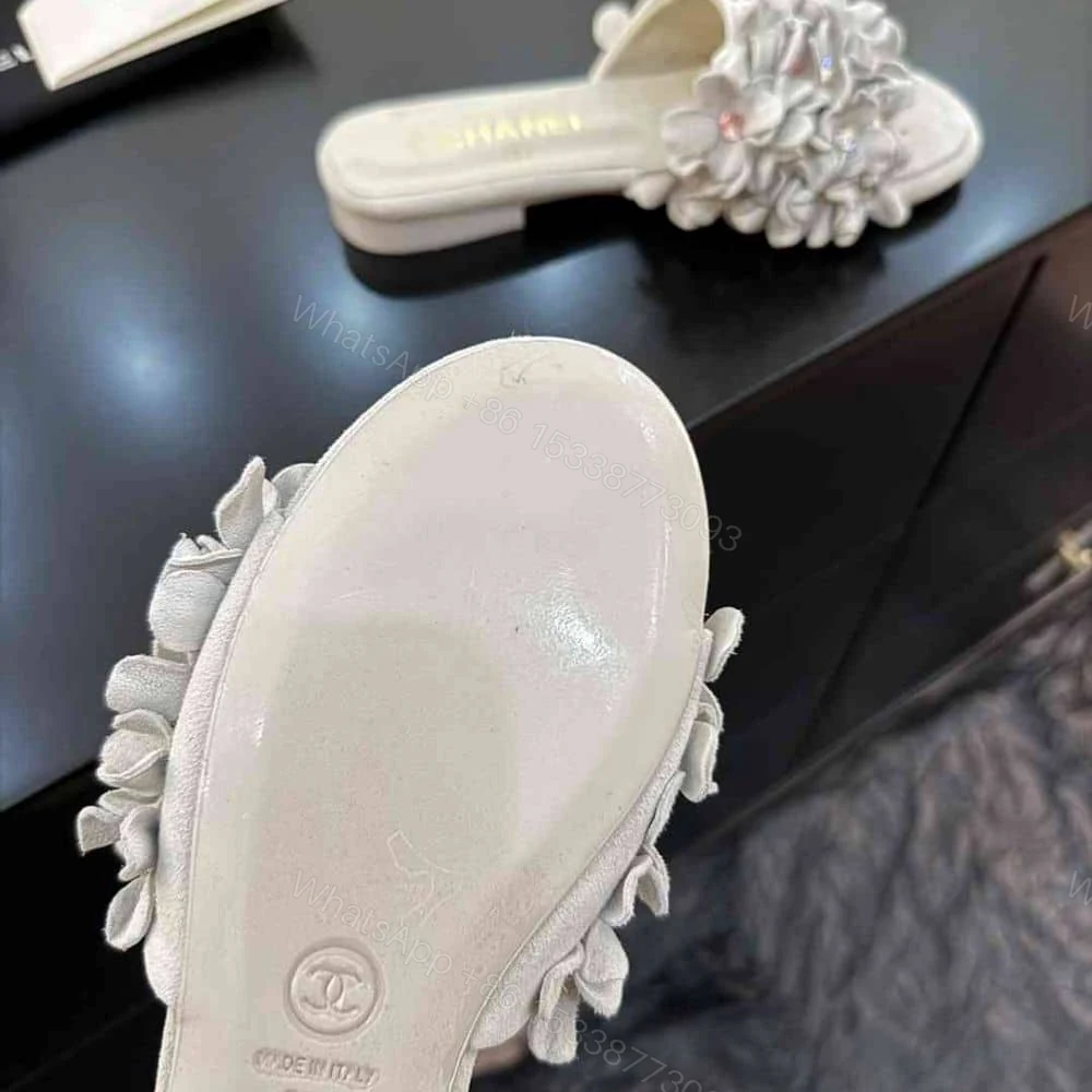 View 5 of CHANEL MULES SUEDE KIDSKIN AND STRASS WHITE G46231 B19043 NAEYA