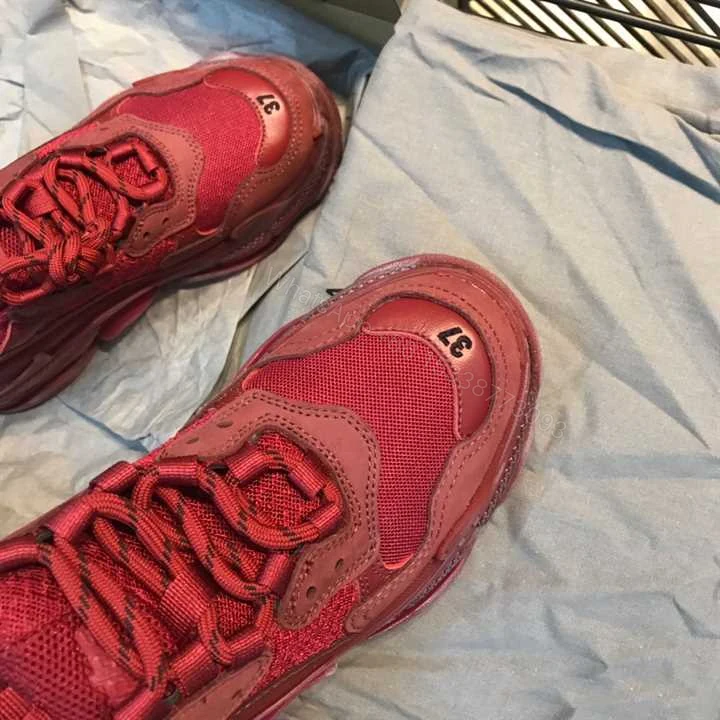 View 6 of BALENCIAGA TRIPLE S CLEAR SOLE SNEAKER IN RED – BB171