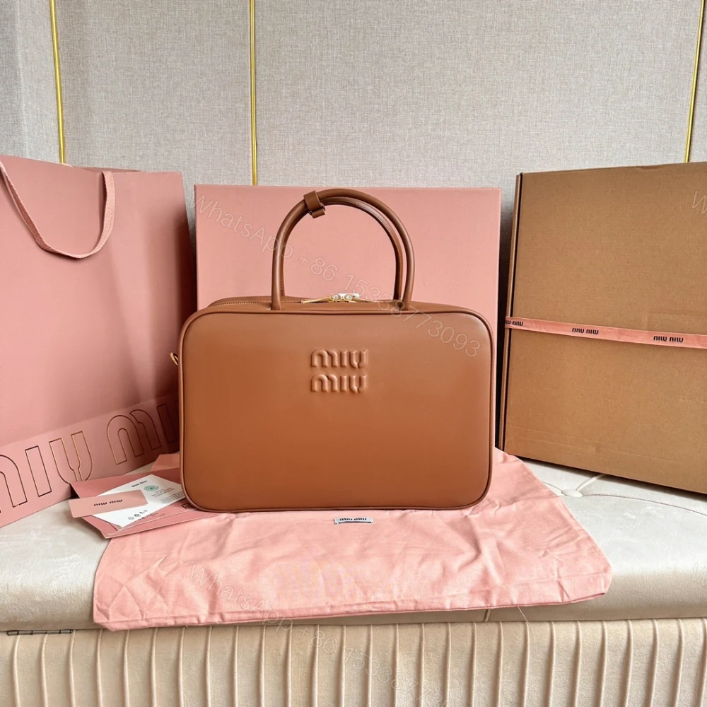 高仿miumiu*5BB17長肩帶公文包棕色免檢版 — view 1