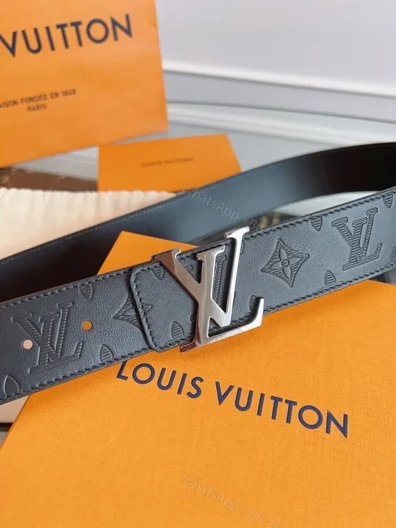 View 3 of Lux Grip Belt: Monogram Leather, LV Buckle, Timeless Style