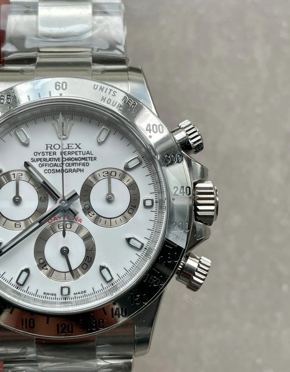 View 4 of Rolex Daytona 116500 DAYTONA 1:1 Best Edition CF 904L SS Case and Bracelet White Dial Silver bezel SA4130