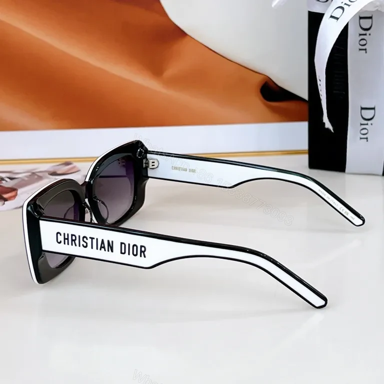 View 5 of Chic Dior-Style Sunglasses: Bold Contrast, Polarized UV