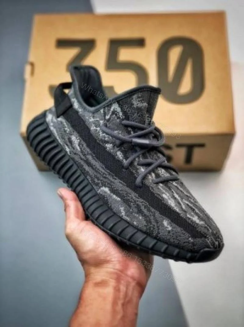 View 2 of First Copy Adidas Yeezy Boost 350 V2 Marble Black Men’s Sneakers