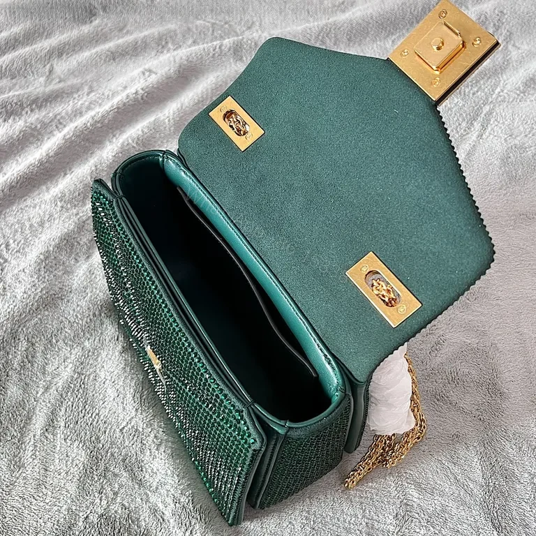 View 7 of Emerald Valentino Bag: Textured Leather, Day-to-Night Versatility
