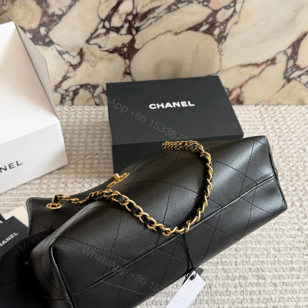 View 7 of Chanel 25A Hobo Bag Gold Tone Hardware Black 28Cm