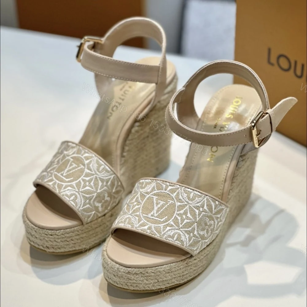View 2 of LOUIS VUITTON HELIOS WEDGE ESPADRILLE BEIGE 1AHLL6