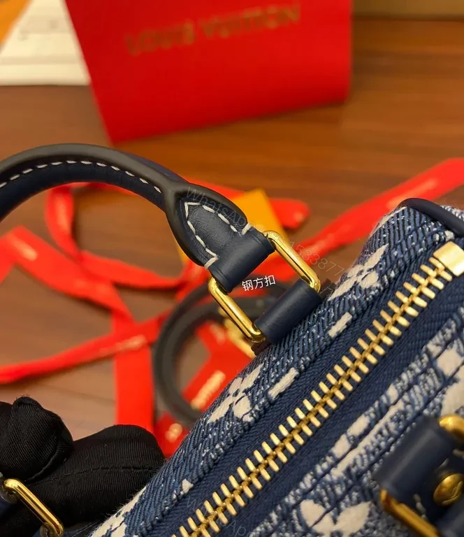 View 6 of Denim Monogram Satchel: City-Ready Luxe Bag