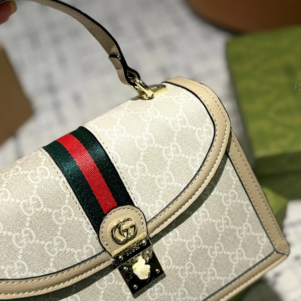 View 3 of Gucci Ophidia Small Top Handle Bag Beige 25Cm