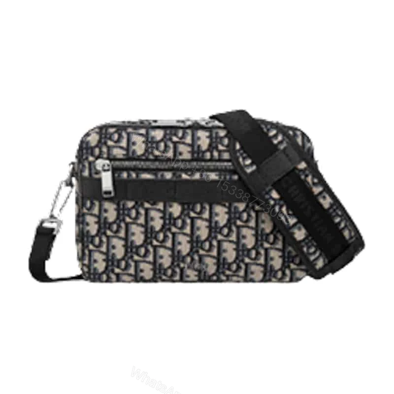 SAFARI MESSENGER BAG BEIGE AND BLACK DIOR OBLIQUE JACQUARD – DR012 — view 1