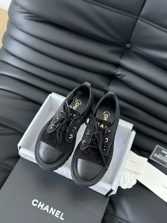 Chanel-Inspired Black Knit Low-Top Sneakers: All-Day Comfort — view 1