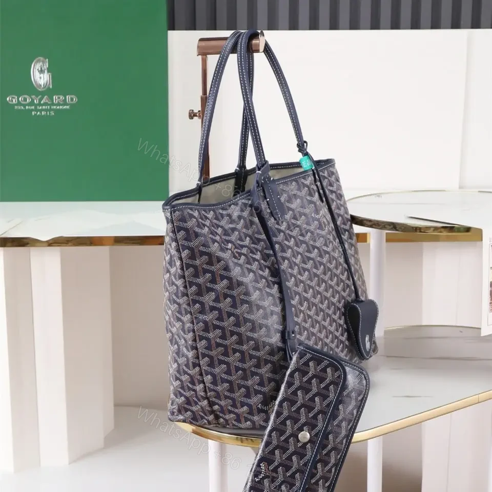 View 3 of 高仿Goyard*STLOUIP3滿印Tote手提袋藍色免檢版小號