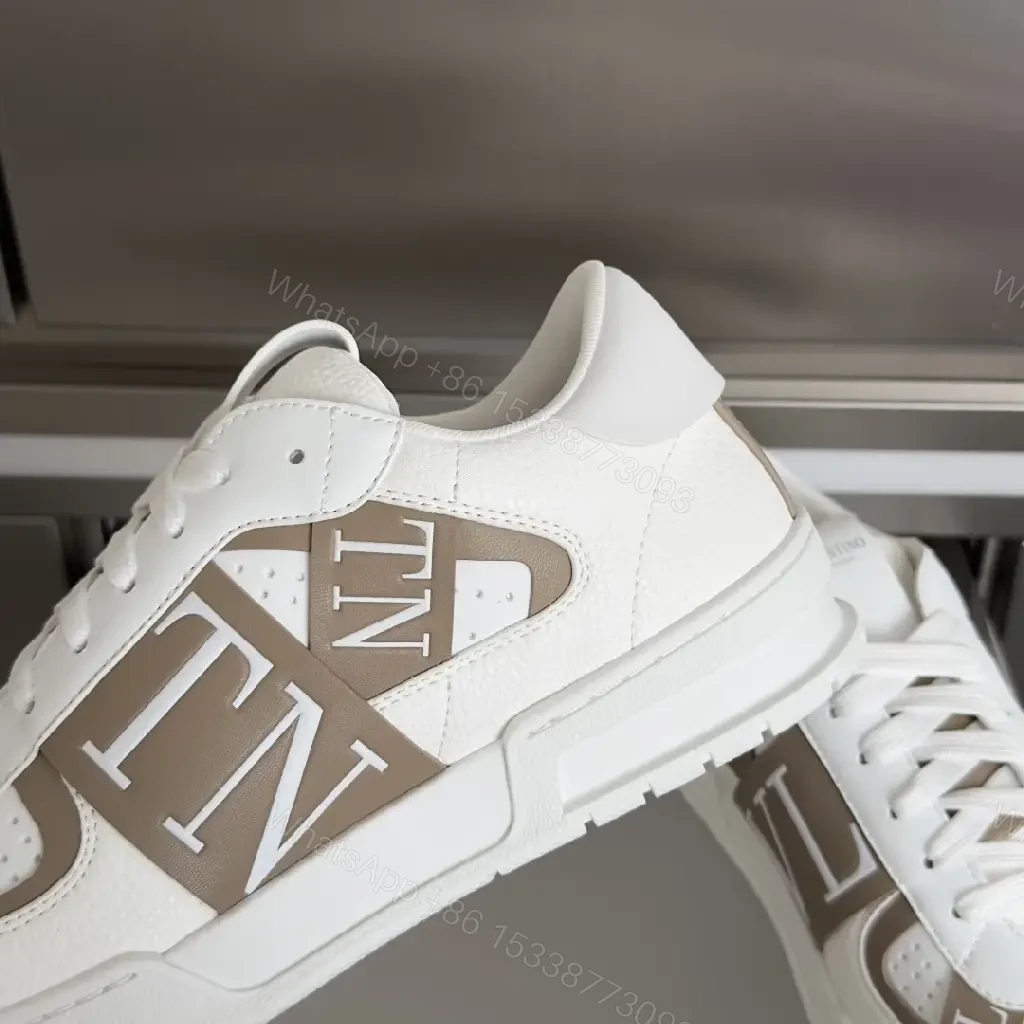 View 5 of White Leather Luxe Trainer: Subtle Designer-Influenced Accents