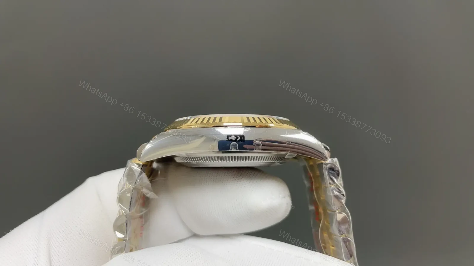 View 5 of Rolex Datejust 36 116233 Champagne Dial Fluted Bezel Jubilee Bracelet Watch 116233-0151