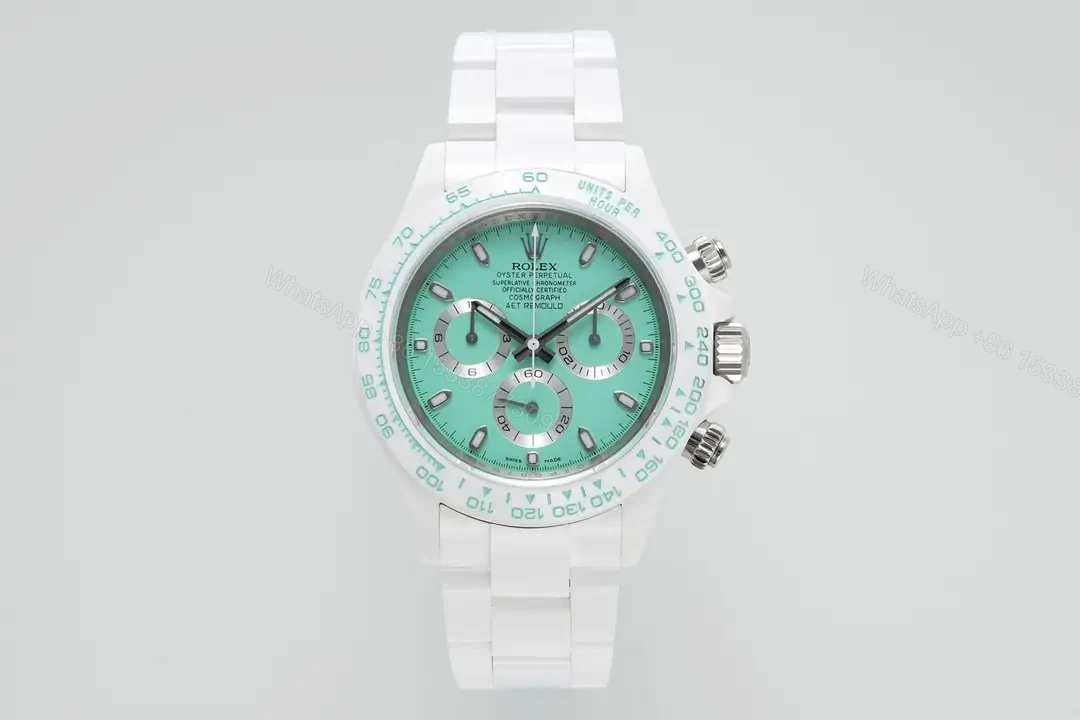 Brilliant tiffany ceramic daytona replica 40MM White Ceramic Edition RG-ZF-DAYTONA-TIFFANY-CERAMIC — view 1