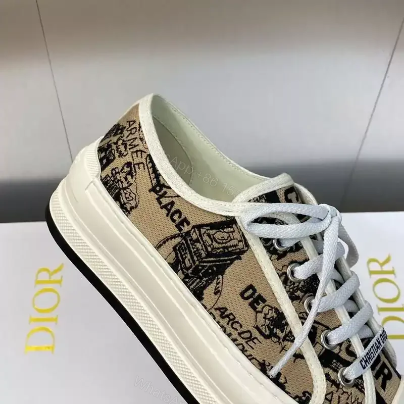 View 3 of WALK’N’DIOR PLATFORM SNEAKERS UNISEX PLAN DE PARIS EMBROIDERED BEIGE – CD184