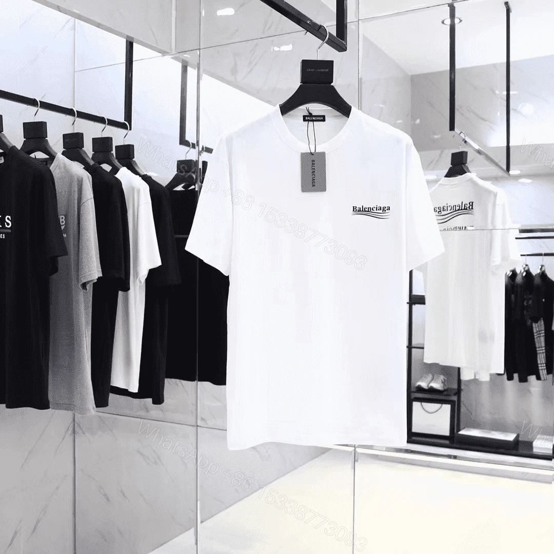 View 2 of BALENCIAGA POLITICAL CAMPAIGN SMALL FIT T-SHIRT IN WHITE VINTAGE JERSEY – BB38