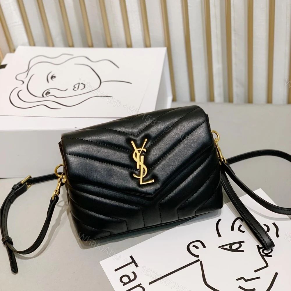 View 2 of Saint Laurent Loulou Toy Strap Bag In Quilted Y Black With Bronze Toned Metal Hardware 20Cm 678401DV7071000