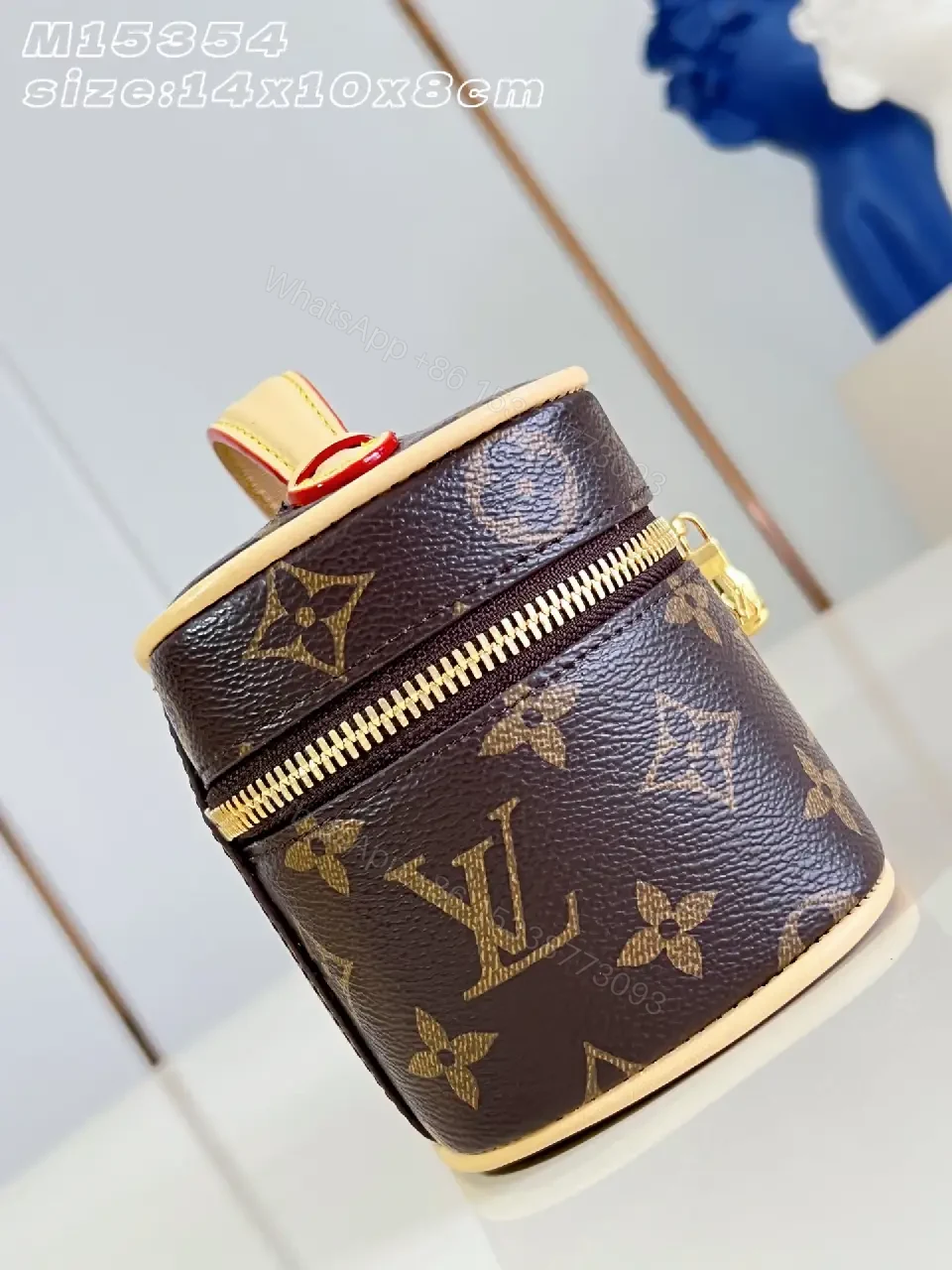 View 5 of Dark Brown LV Monogram Vanity Bag with Gold Zippers
