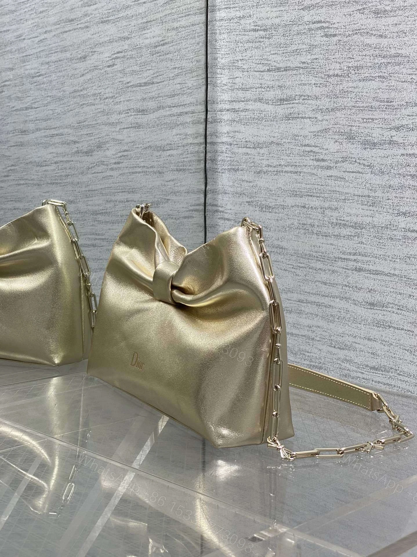 View 6 of Dior Bow Bag Gold Lambskin