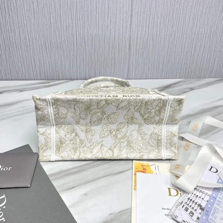 View 5 of Champagne Dior Jacquard Tote: Subtle Shine, All-Day Luxe