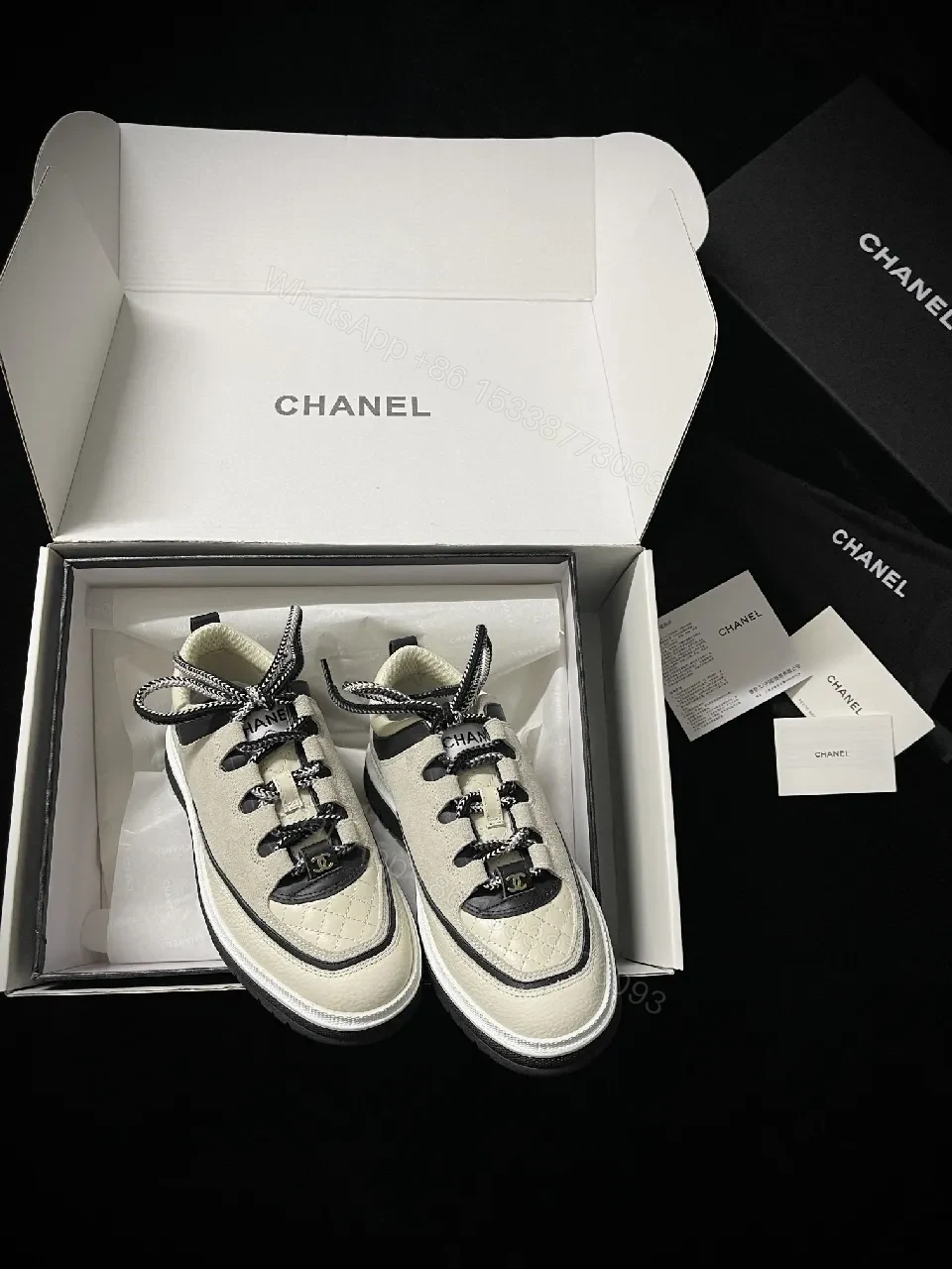 View 9 of Quilted Leather Sneakers with Contrast Detailing - Luxe Casual Sneakers