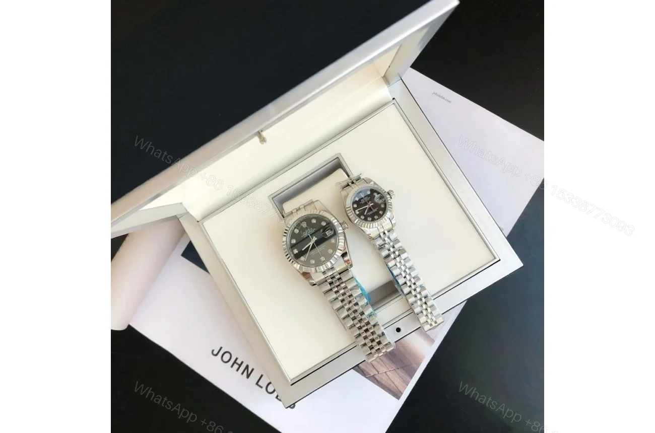 View 3 of Replica Rolex Datejust SS/SS Jub Black/Dial 36/28 mm