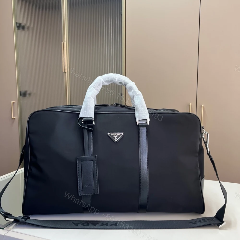 View 2 of Prada Re Nylon And Saffiano Duffel Bag Black 50Cm