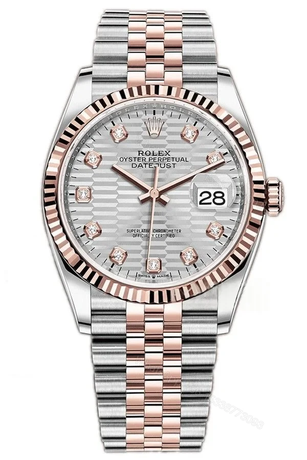 Rolex Datejust M126231-0039 1:1 Replica Water Ripple Diamond Silver Dial Jubilee 36MM 3235 Movement Super Clone Watch — view 1