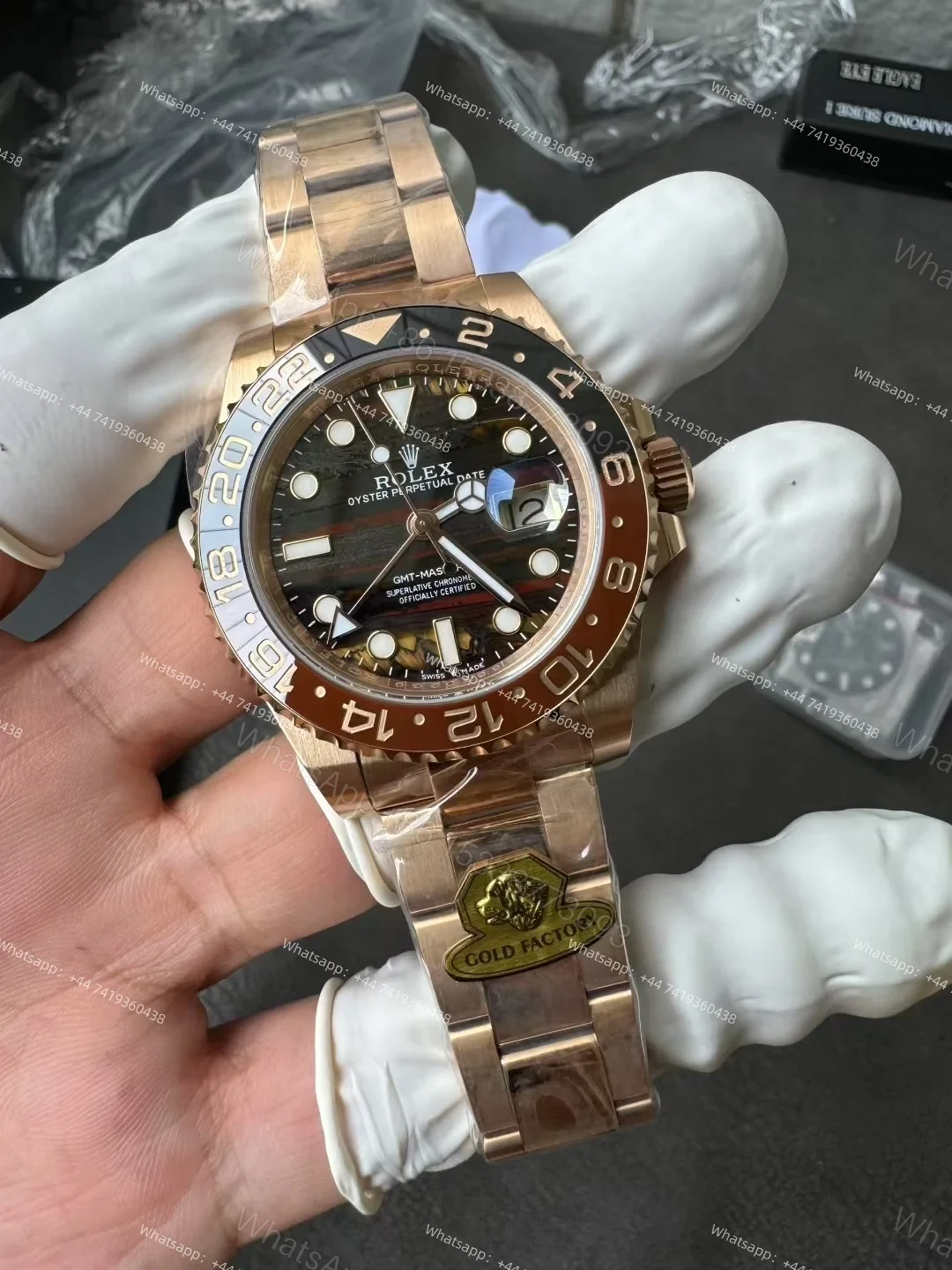 View 2 of Rolex Super Clone Watches 1:1 Iron Tiger Eye GMT-Master II 126715CHNR Oyster