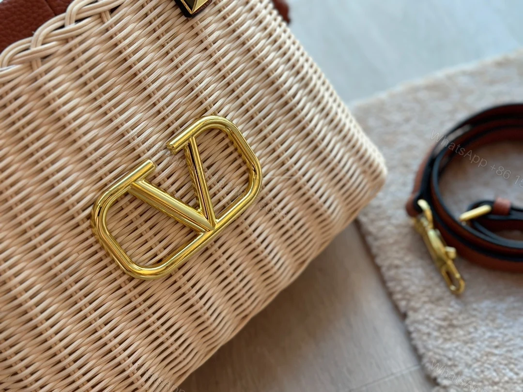 View 9 of VALENTINO GARAVANI WO VLOGO SMALL WICKER BASKET BAG BEIGE 25CM XW2B0K41YMP 43S