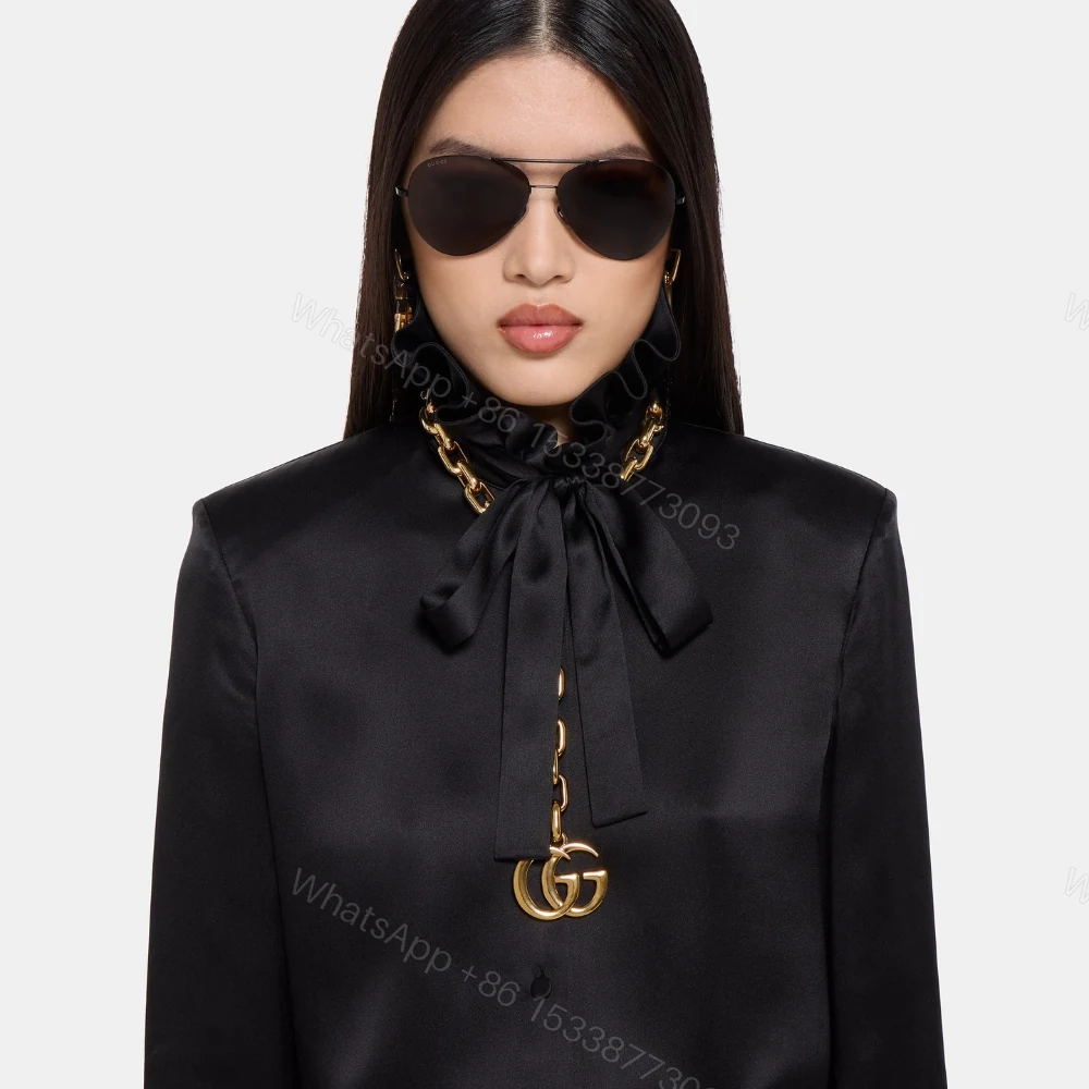 View 7 of Gucci GG Marmont Pendant Chain Necklace Gold ‎63865 I8157 8027