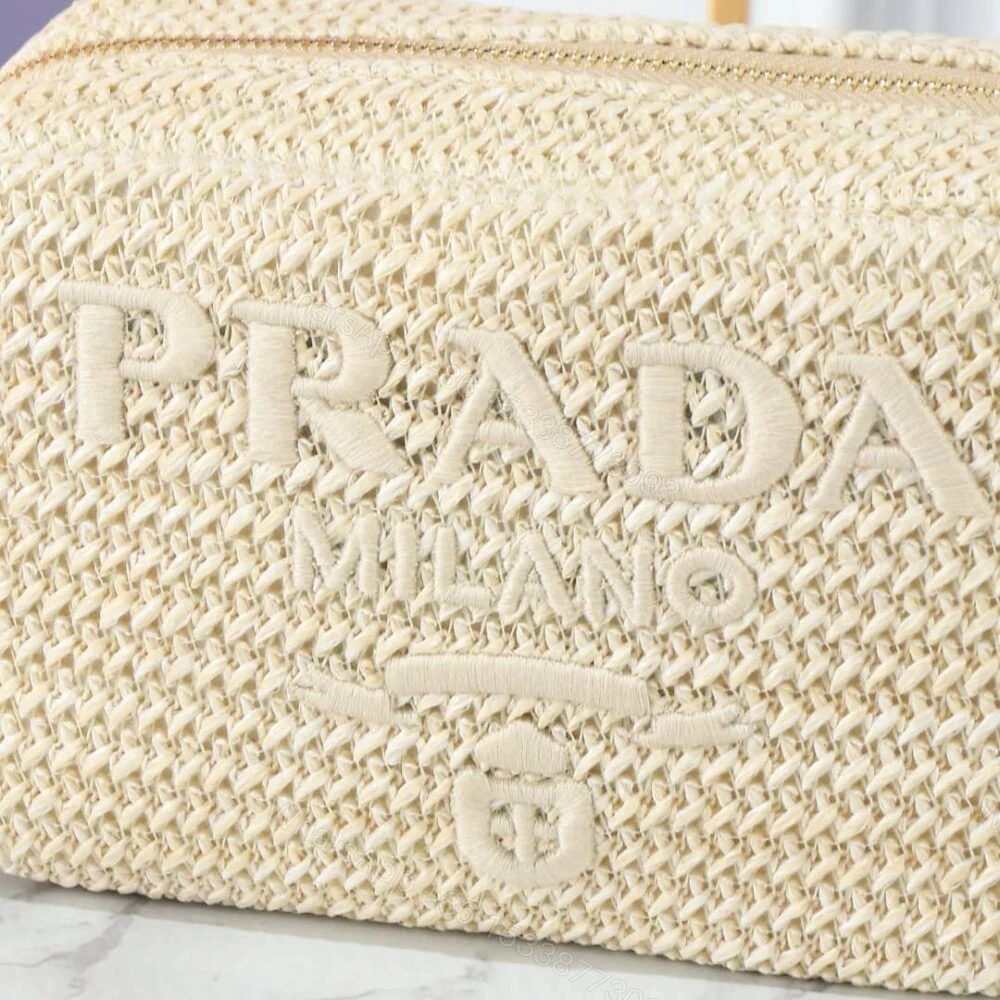 View 8 of Prada Raffia Crochet Shoulder Bag Natural 20Cm 1BH196 2A2T F0018 V OUO